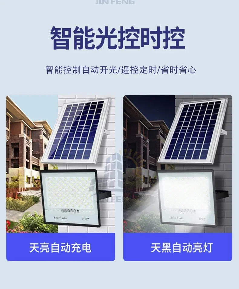 Description Picture 6 of item100/200/300W Solar Lamp Outdoor Waterproof Spotlight Led Light Outdoor Lamp with Remote Control Solar Street Lamp Light Control