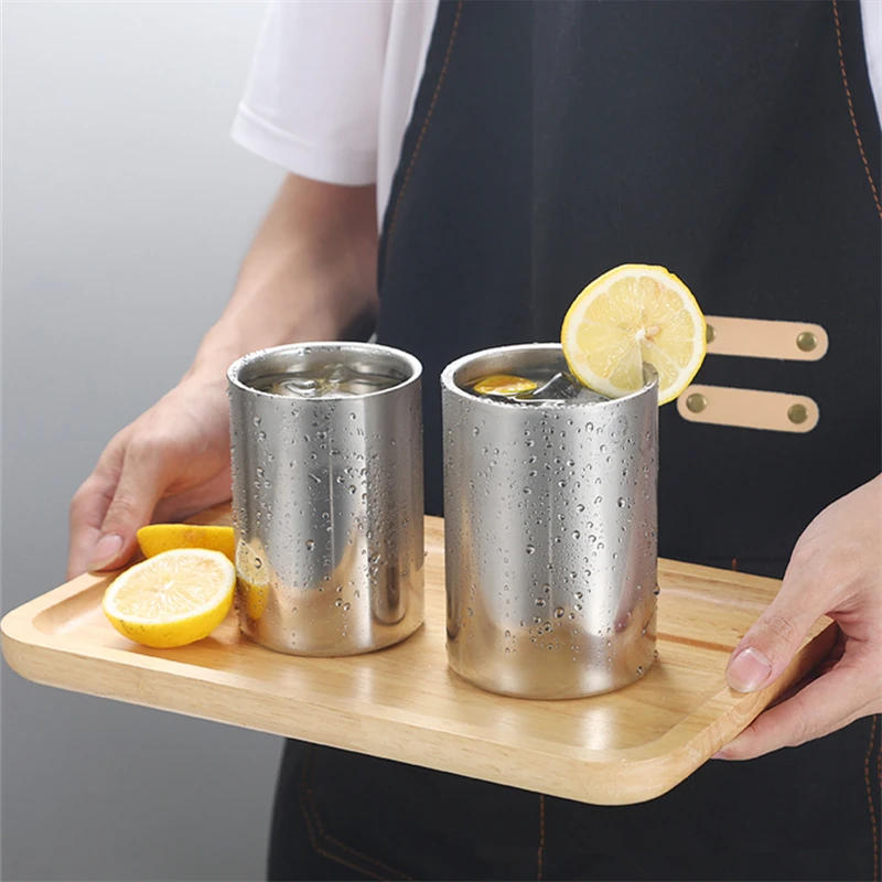 Description Picture 4 of item350ml/500ml Stainless Steel Double Wall Beer Mug Silver Coffee Cup Portable Travel Office Water Cups Drinkware Tumbler