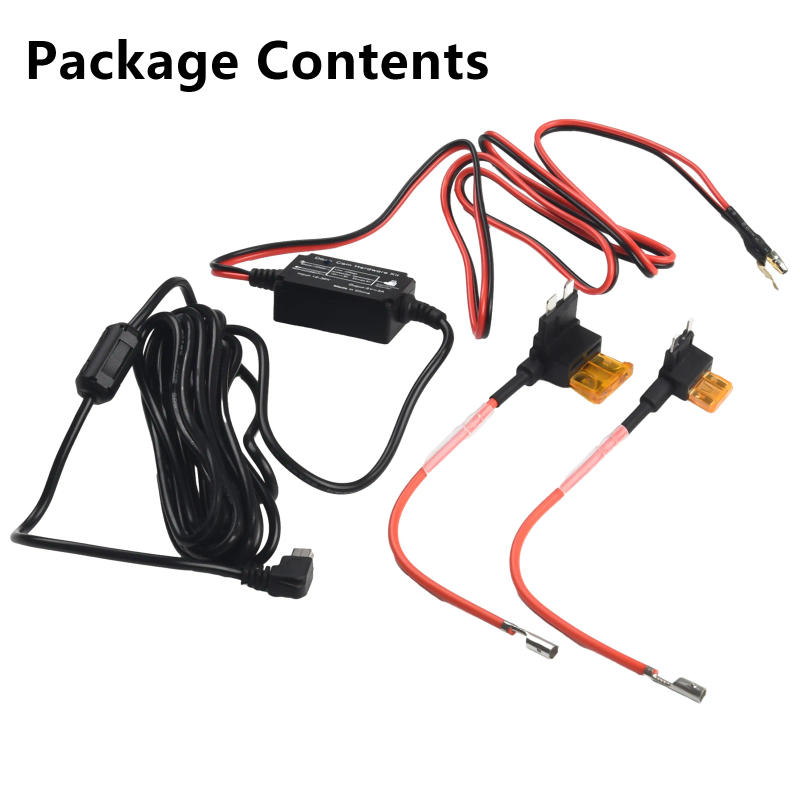 Description Picture 5 of item1 SET Car Hard Wire Fuse Box Car Recorder Dash Cam Hard Wire Kit Mini USB Charger Line Auto Dashcam Camera