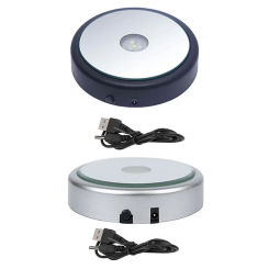 LED Display Base Round Table Light Base with USB Cable Ornament Light Base for Jewelry Glass Art Statues Crafts Figurines