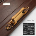 Antique Copper Handle Door Wooden Handle Hidden Sliding Door Handles Cabinet  Handles for Interior Doors European-style