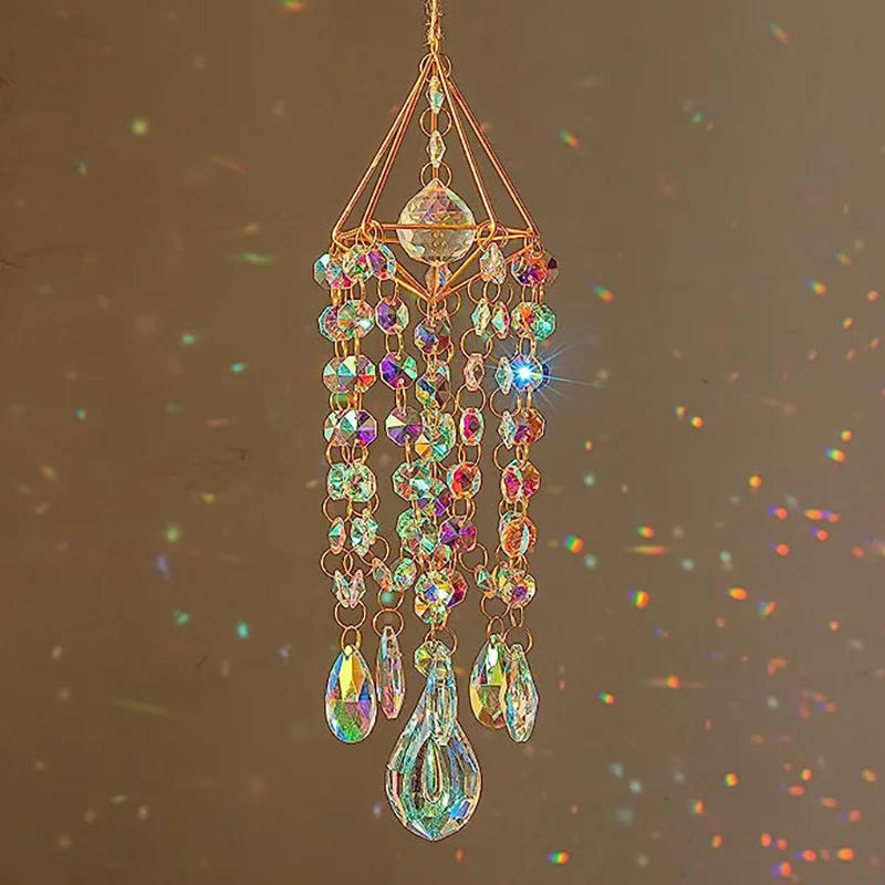 Description Picture 3 of item50CM Crystal Suncatcher Hanging Wind Chime Garden Prismas Decorations Balconies Sun Catcher To Hang Rainbow Maker Glass Prisms