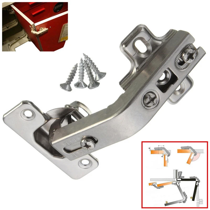 Description Picture 6 of item2Pcs Cabinet Hinge 135 Degree Kitchen Cupboard Angular Corner Door Hinge Hydraulic Damper Buffer Soft Close Hinges With Screws