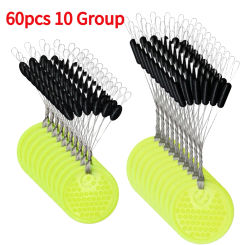 60pcs 10 Group Resistance Space Beans Stopper Not To Hurt The Line Vertical Beans Carp Fishing Tackle Accessories