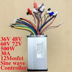 36V 48V 60V 72V 500w sine wave controller three-mode 12MOS tube maximum current 30A for electric bicycles, motorcycles, scooters