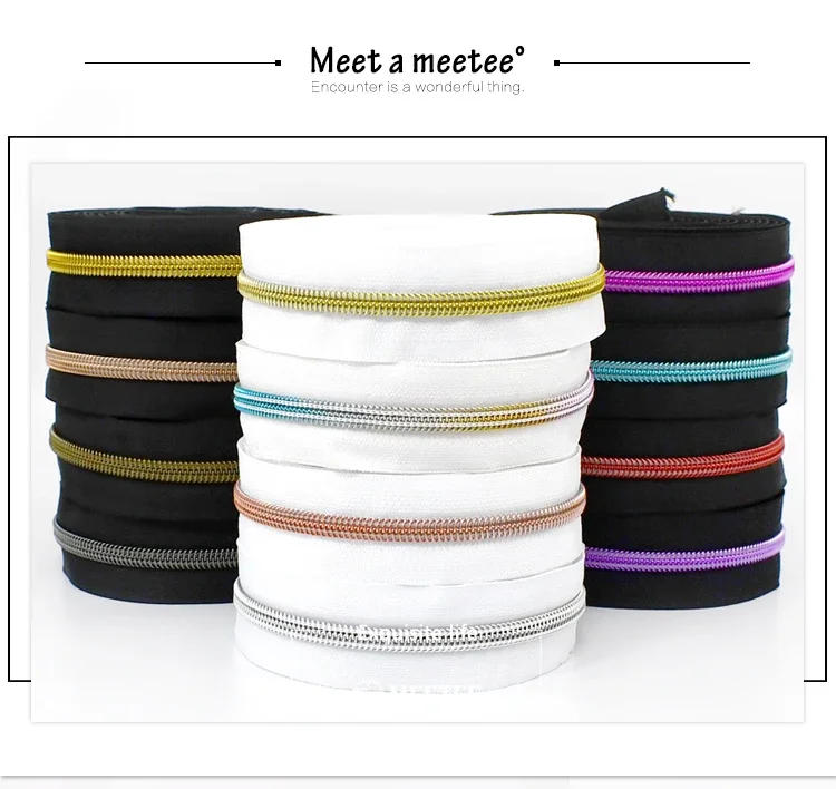 Description Picture 6 of item1/2/3/5/10M 5# Sewing Zippers Tapes By The Meter Bag Shoes Nylon Zipper Decorative Roll Coil Zips Repair Kit DIY Accessories