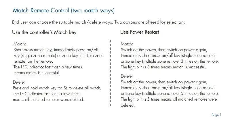 Description Picture 5 of itemV3 VP V5-M RGBW RGB+CCT RGB Controller 12V CV RF 2.4G For 1/2/3/4CH Led Strip Light DC12-24V V1 V2 Single Color CCT LED Dimmer