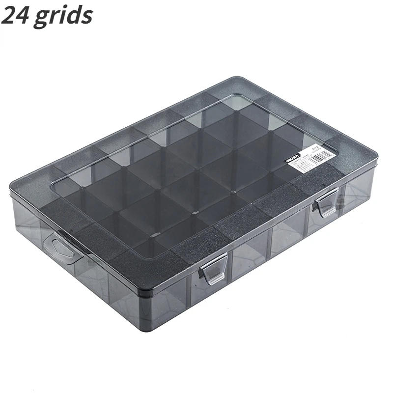 Description Picture 3 of item9-24 Grids Adjustable Organizer Storage Container Compartment Plastic Storage Box Component Screw Holder Case Display Container