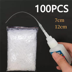 100PCS/pack Glue Micro-Tips Plastic Glue Bottle Tips Glue Extender Precision Applicator Dropping Tube Nozzle For Crafting Lab