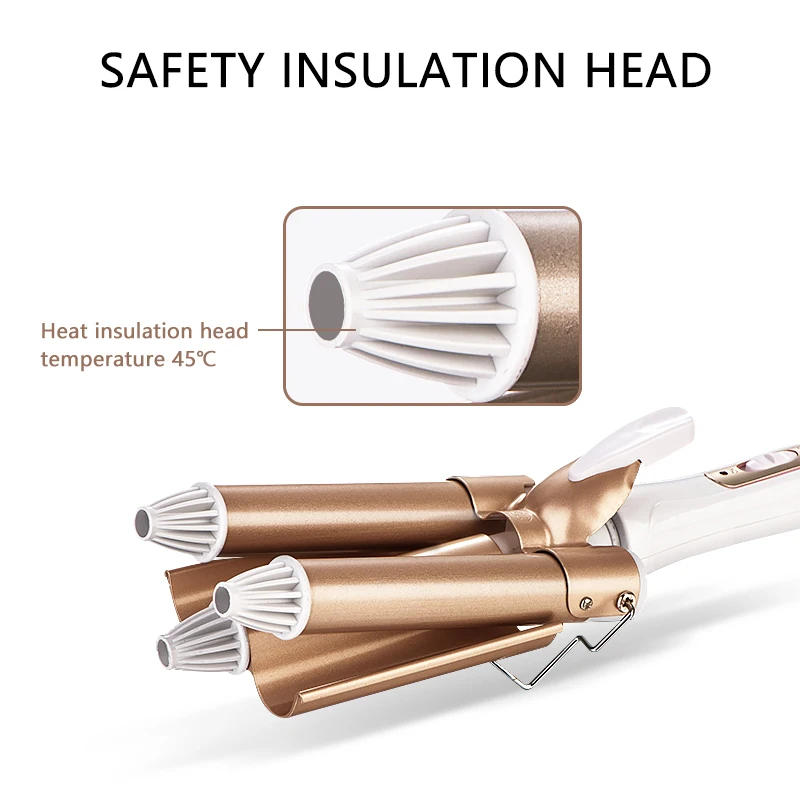 Description Picture 4 of item3 Barrel Curling Iron Professional Hair Curler Styler Hair Waver Styling Electric Fast Heating Curling Wand Hair Crimper Tools