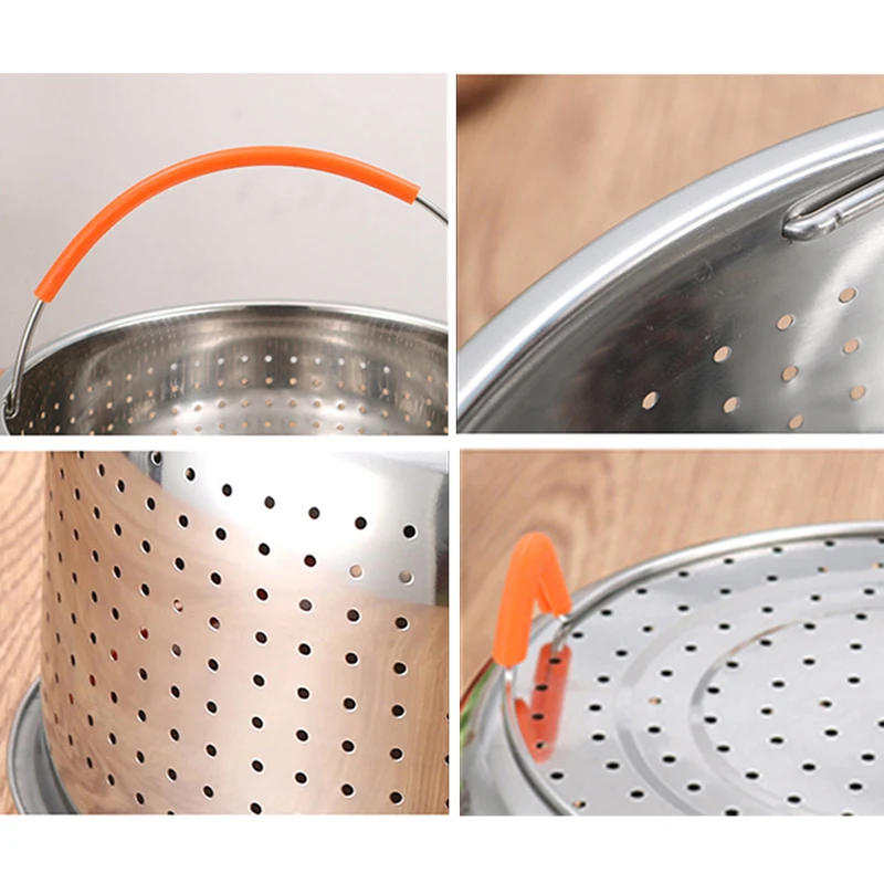 Description Picture 5 of item304 Stainless Steel Steamer Basket in Stant Pot Accessories for Instant Cooker with Silicone Handle Pressure Cooker Rice Steamer