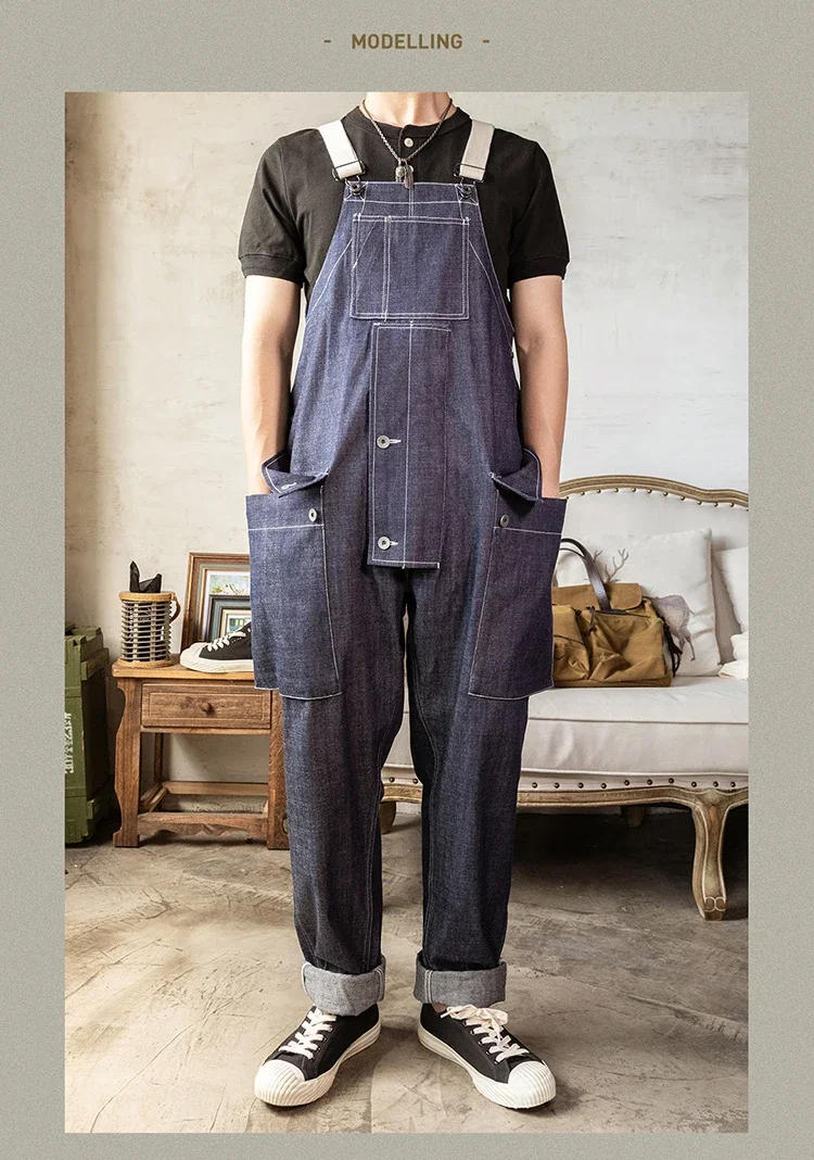 Description Picture 5 of itemRed Tornado Naval Dungaree Army Vintage Style 12oz Denim Men Overalls Loose Fit