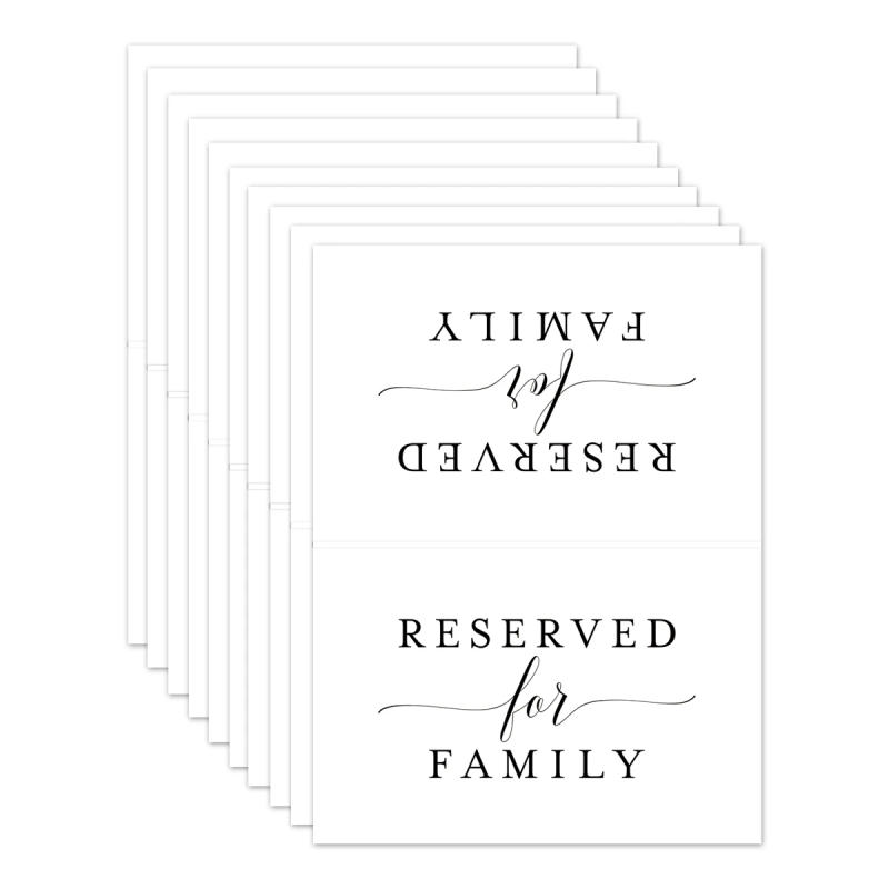 Description Picture 4 of item10pcs White Reserved Table Signs for Wedding Party or Celebration,Reserved for Family Table Seating Cards for Wedding Reception