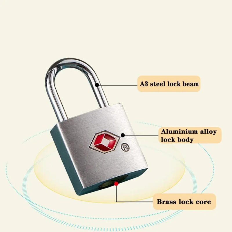 Description Picture 3 of itemPortable TSA Customs Lock Silver Anti-Theft Cabinet Lock Zinc alloy with 2 Keys Security Padlock Travel