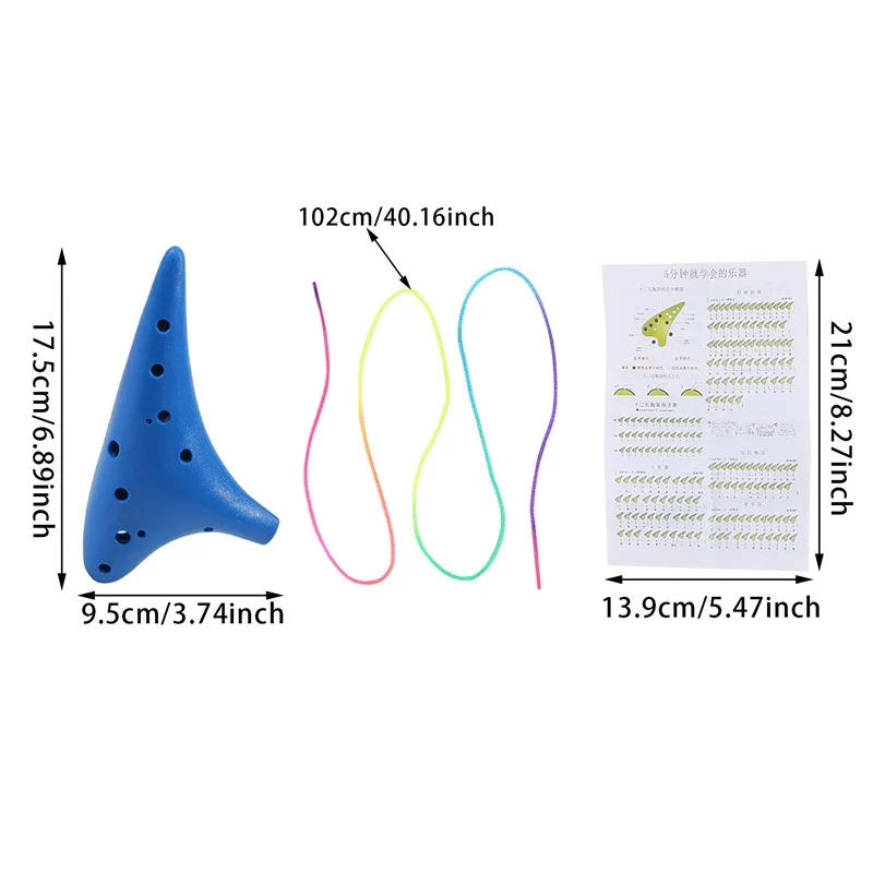 Description Picture 2 of item1PC 12-hole Ocarina Resin Plastic Alto C Tuning Ocarina New 12-hole Multicolor Flute Adult Children's Instrument