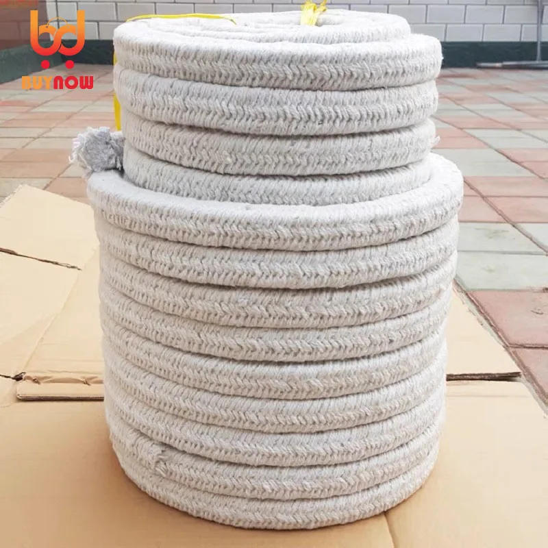 Description Picture 2 of item30mm 35mm 40mm 50mm High-temperature resistant ceramic fiber sealing strip with metal wire square rope furnace door sealing rope