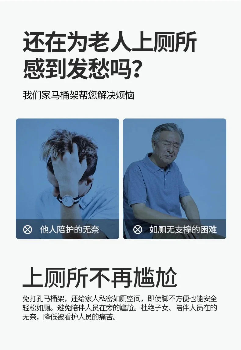 Description Picture 5 of itemDrilling-free Folding Handrail Support Disabled Elderly Pregnant Women Toilet Safety Rails Anti-skid Bathroom Safety Accessories