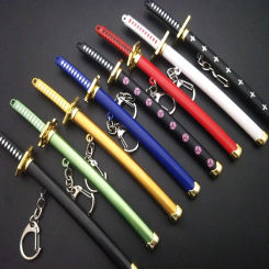 Mini Metal One Piece Katana Sword Real Size Japanese Anime Accessories Roronoa Zoro Katana Samurai Fake Knife Zinc Alloy Sword