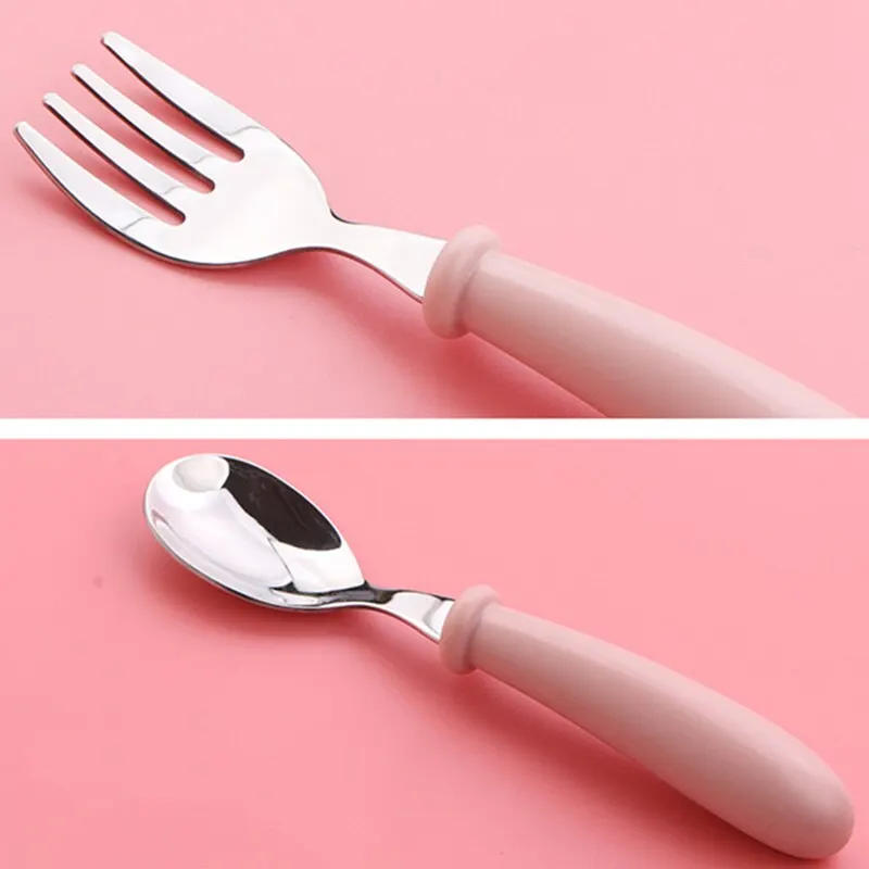 Description Picture 5 of itemBaby Gadgets Tableware Set Children Utensil Stainless Steel Toddler Dinnerware Cutlery Cartoon Infant Food Feeding Spoon Fork