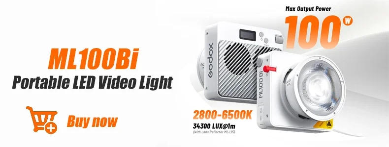 Description Picture 2 of itemGodox ML100Bi LED Lights Accessories ML-CS30 ML-SF3030 Octagon Softbox ML-L36 Lens Reflector ML-GB Bowens Mount Adapter AK-B02