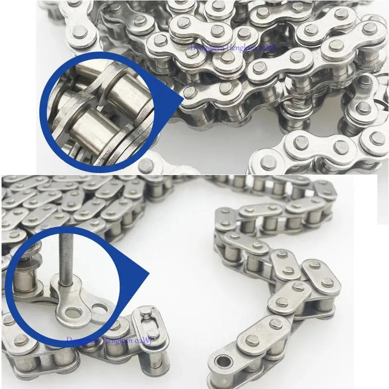 Description Picture 6 of item1/1.5/5Meter 304 Stainless Steel Short Pitch Roller Chain Industrial Transmission Chain 2/3/4/5/6points 04C 06B 08A 08B 10A