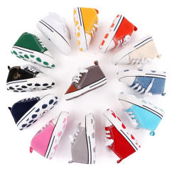 Print Star Sports Baby Canvas Classic Sneakers Newborn Baby Boys Girls First Walkers Shoes Infant Toddler Anti-slip Baby Shoes