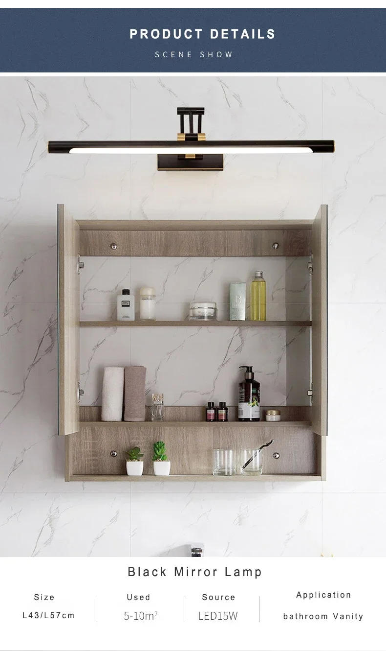 Description Picture 3 of itemLamp LED Linear Bathroom Vanity Light Modern Mirror Front Lamp, Vanity Wall Bar Lighting Fixture Over Mirror, Makeup Lights Dre