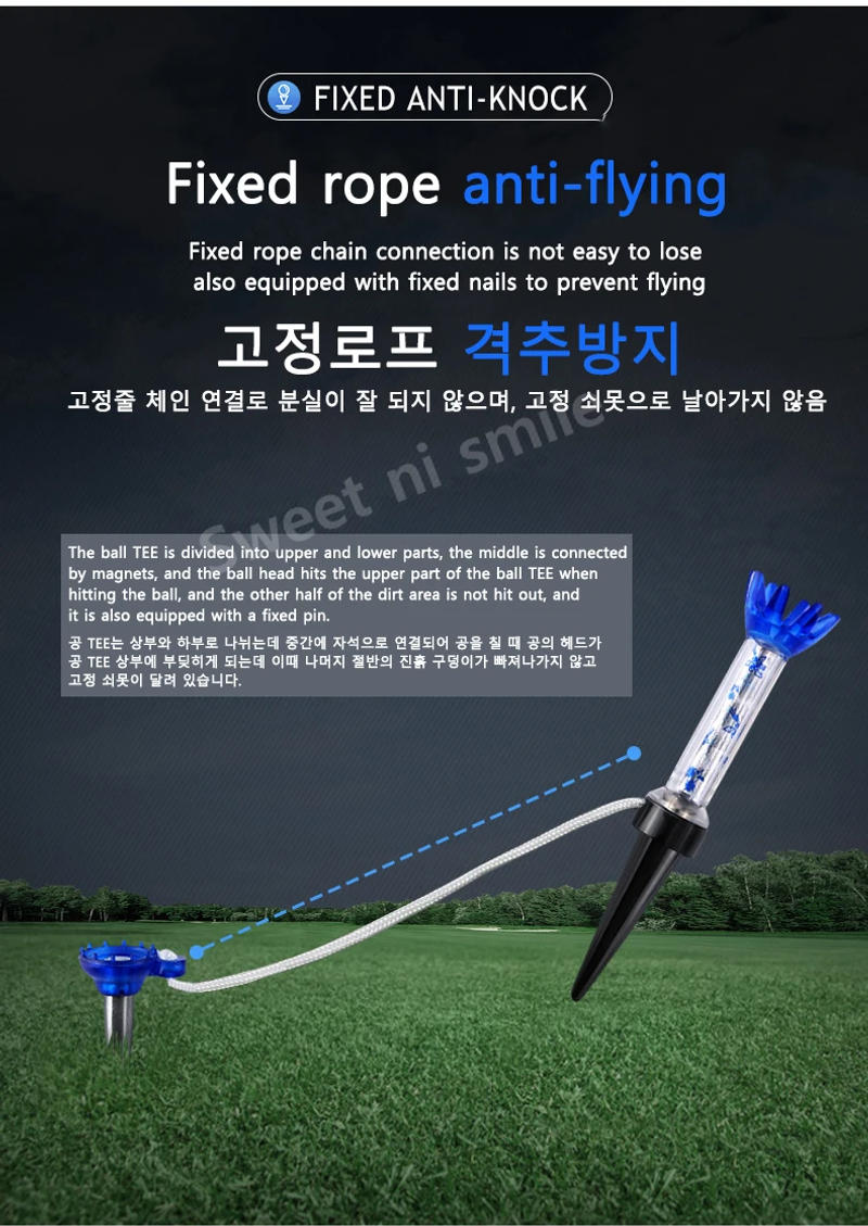 Description Picture 5 of itemPGM 1 PCs Golf Tee Adjustable Limit Aiming Assist Golf Ball Tees Nail Plastic Ball Tee Set Magnetic Tee 70mm QT002