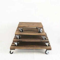 Wheeled Flower Pot Tray Base Roller Universal Wheel Removable Solid Wood Flower Tray Square Thickened Wooden Flower Tray Base