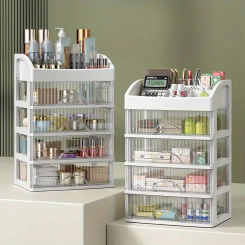 Multi-layer Desktop Organizer With Drawers, Storage Box For Cosmetics, Jewelry, Stationery, Multi-functional Desk Organizing Box