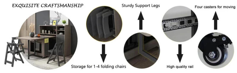 Description Picture 6 of itemFashion Folding Dining Table Furniture yemek masasi Multifunctional Rectangle Foldable Dining Table Folding Chairs