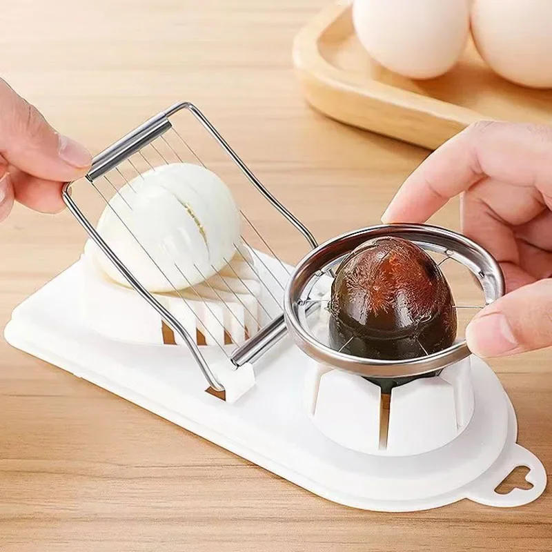 Description Picture 4 of itemTwo-in-one, Stainless Steel Egg Cutter, Multi-functional Dual-purpose Preserved Egg Splitter, Petal Slicer, Egg Cutting Artifact