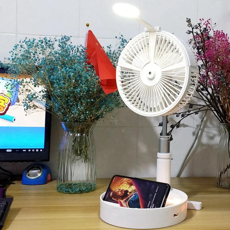 Description Picture 5 of itemPortable Folding Retractable Floor Low Noise 7200Mah Spray Fan Outdoor Rechargeable Summer Fan Bedroom Desk Cooling