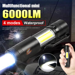 Portable Mini Flashlight COB Light Rechargeable LED Torch Strong Light Camping Fishing Work Emergency Lamp Lantern With Pen Clip