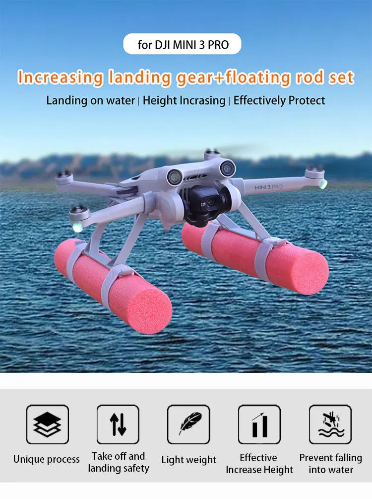 Description Picture 3 of itemLanding Skid Float Kit Expansion For DJI Mini 3/Mini 3/4 PRO Drone Water Landing Gear On Water Training Gear Accessories