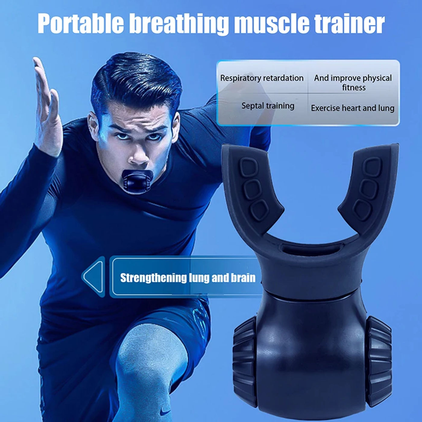 Description Picture 3 of itemBreathing Trainer Lung Respirator Fitness Equipment Respiratory Silicone High Altitude Training Outdoor Expiratory Exercise Tool