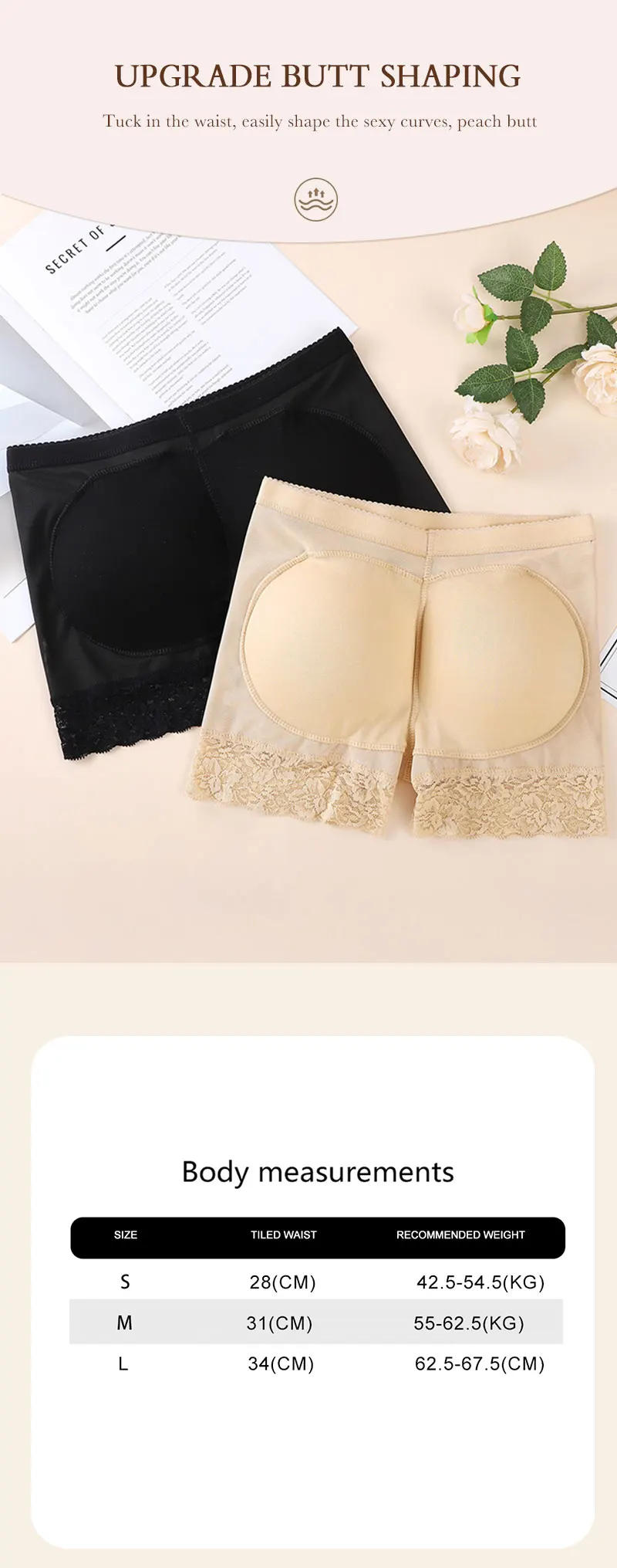 Description Picture 2 of itemNew Sexy Seamless Cushioned Lace Fake Butt Pull-in Hip Lift Shape-to-shape Breathable Anti-slip Flat Angle Safety Leggings