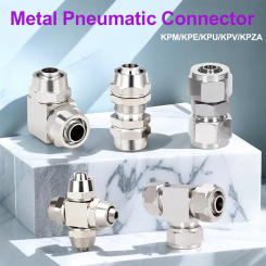 20Pcs Metal Pneumatic Quick Connector for Air Hose Fittings Copper Nickel Plated KPU KPV KPE KPZA KPM Fast Joints in OD 4-16MM