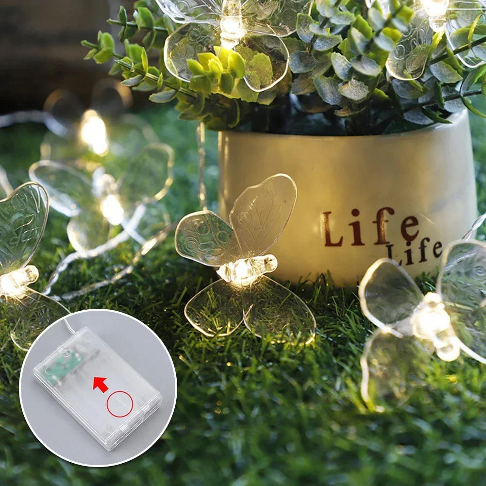 Description Picture 2 of item10/20 LEDs Butterfly Light String Led Fairy Light 1.5/3m Battery Holiday Garland for Christmas Wedding Festival Party Decoration