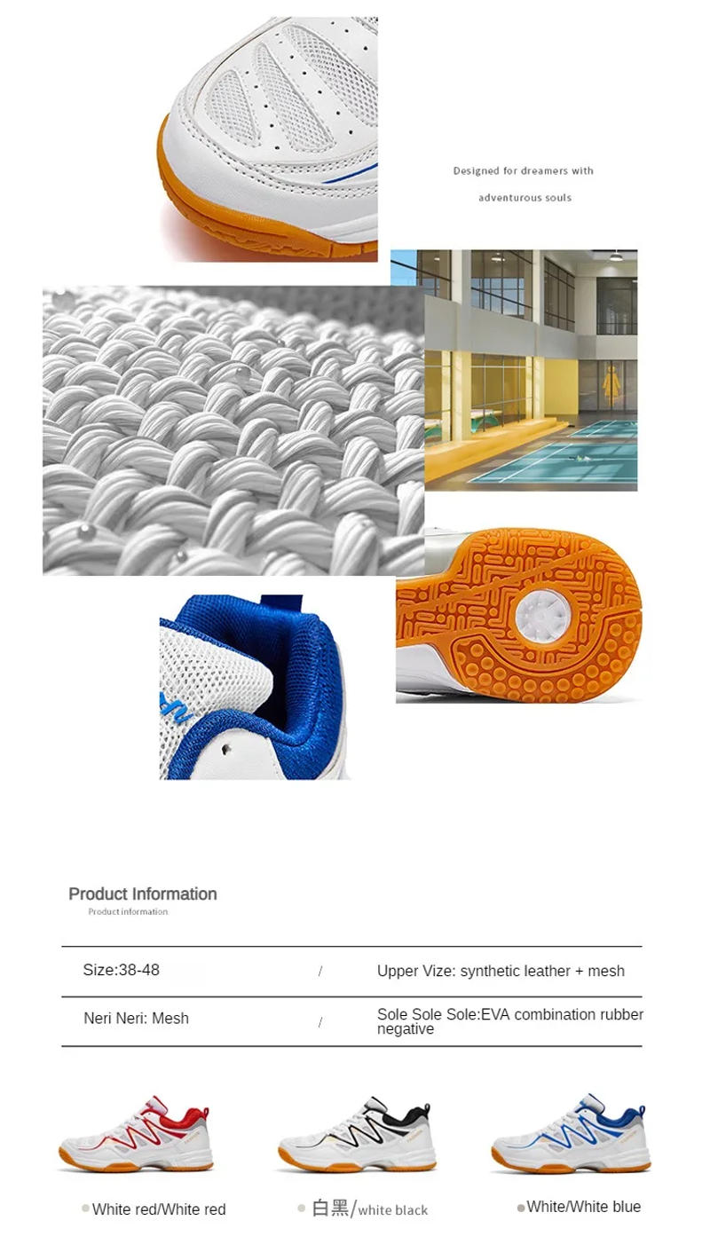 Description Picture 6 of itemBadminton Shoes Court Tennis Sneakers for Training Volleyball Indoor Outdoor Professional Men Women Breathable Sport Big Size