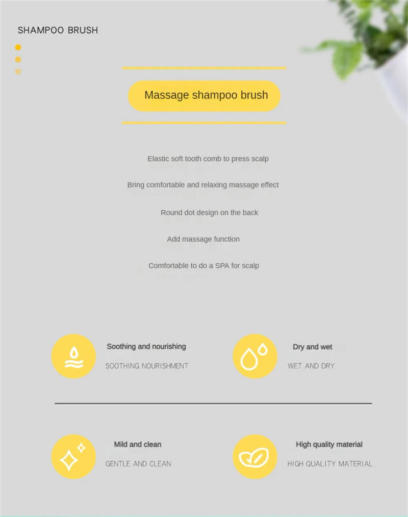 Description Picture 4 of itemSilicone Brush Gentle And Flexible Promote Blood Circulation Relax Trend Effective Necessary Soft Silicone Hair Brush Hair Care