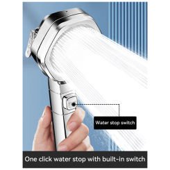 High Pressure Shower Head Water 4 Modes Handheld Shower Heads Adjustable One-Key Stop Water Sprayer Bathroom Accessories New
