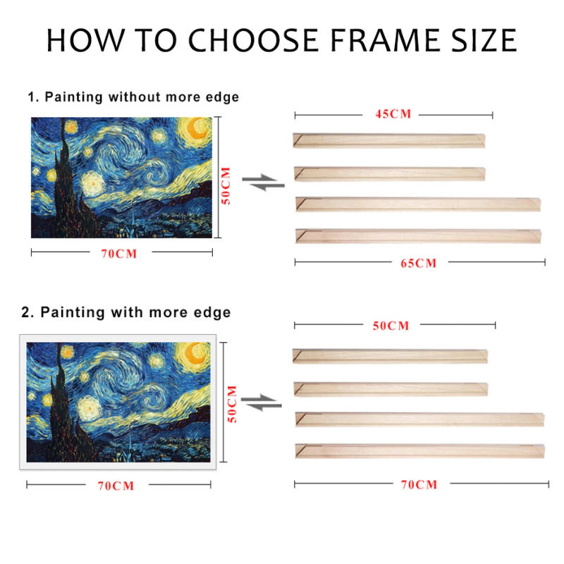 Description Picture 6 of itemSolid Wood Canvas Picture Frame Kit DIY Stretcher Bars for Canvas Prints Diamond Oil Painting Wooden Wall Art Gallery Home Decor