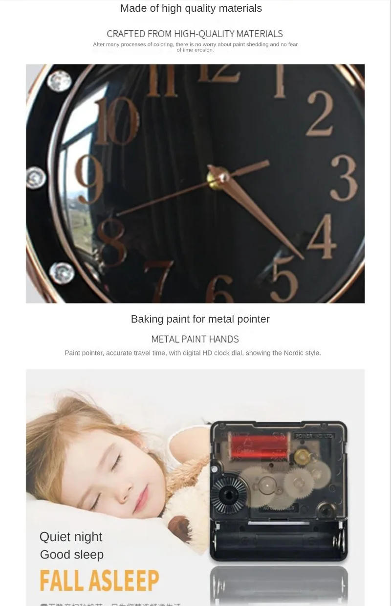 Description Picture 6 of itemMinimalist Wall Clock Living Room Creative Double Face Clocks Mechanism Silent Modern Wall Art Bedroom Watches Interior Decor