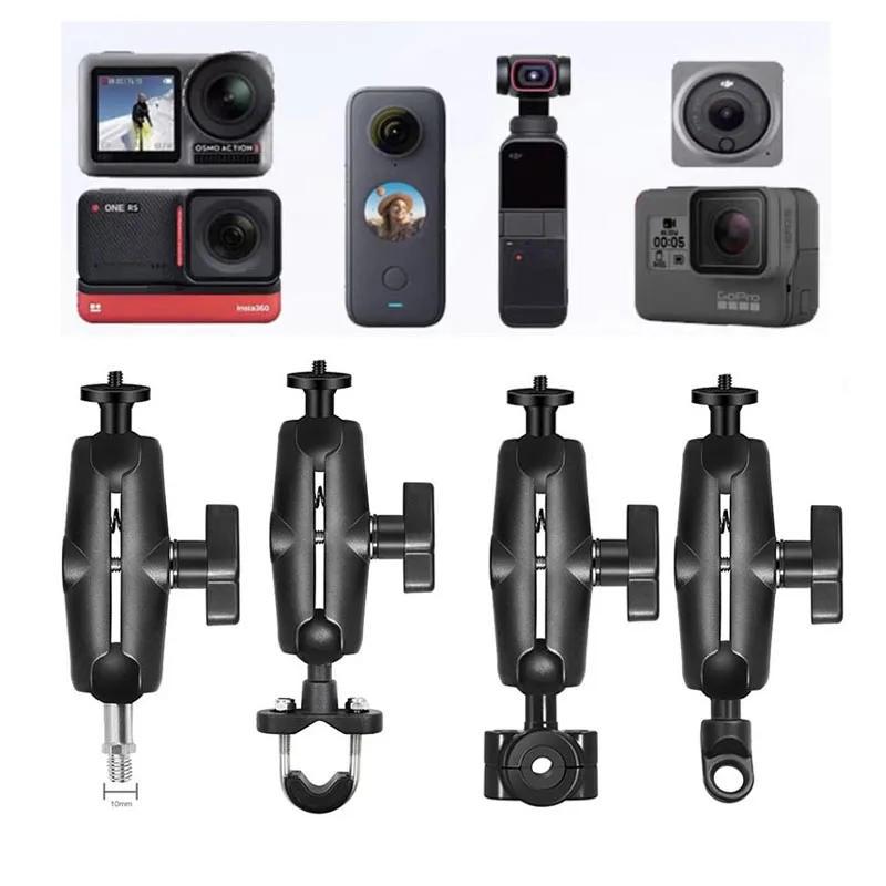 Description Picture 3 of itemMotorcycle Bicycle Handlebar Base Mount Bracket Clip for Insta360 X4 X3 GoPro 12 11 10 DJI Action 4 3 1.5m Extended Selfie Stick