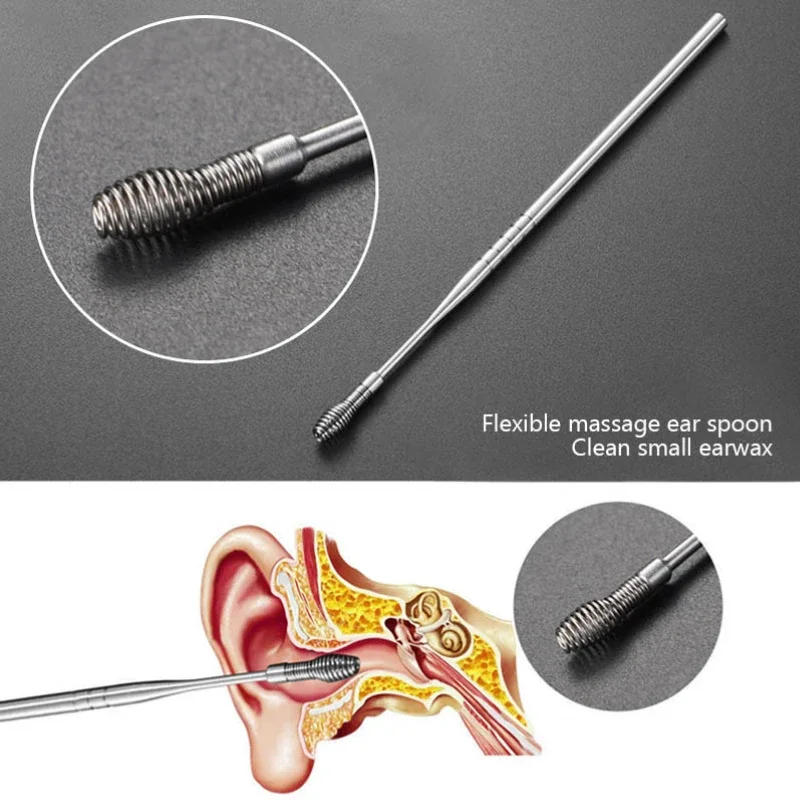 Description Picture 6 of itemNew 7Pcs Ear Wax Remover Cleaning Kit Pickers Pick Wax Cleaner Curette Spoon Care Removal Tool for Baby Adults Care Sets