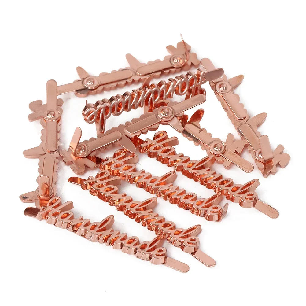 Description Picture 3 of item10pcs Metal Handmade Labels Tags for DIY Clothing Jeans Shoes Purse Bags Alloy Handmade Letter Tags Garment Accessories