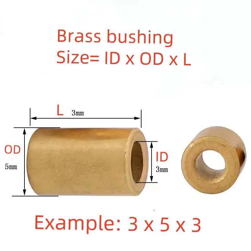 Description Picture 2 of item2/5/10pcs Oil-Free Self-Lubricating Composite Bearing Copper Shaft Bushing Inner Diameter M3/4/5/6/8/10/12mm