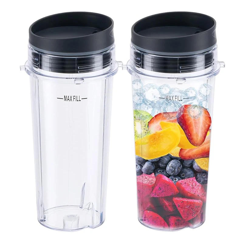 Description Picture 4 of item16 oz Blender Cup Set Replacement Parts Single Serve Blender Cup Set with Lid for BL770 BL780 BL660 BL740 BL810 Nutri Ninja Seri