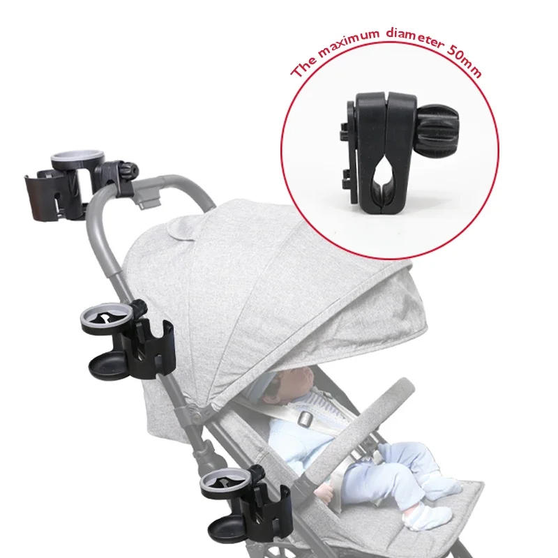 Description Picture 4 of itemBaby Stroller Accessories Coffee Cup Holder Phone Support Milk Bottle Drink Cup Holder Conversion 2 Cups for Universal Pram
